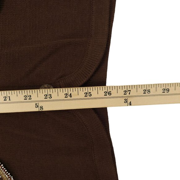 Sweater Sweater Embroidered Beaded Cowl Neck Cardigan Womens Size XL Brown NEW - Picture 6 of 16
